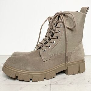 Blondo Parker Mushroom Suede Lug Sole Lace Up Boot 8M